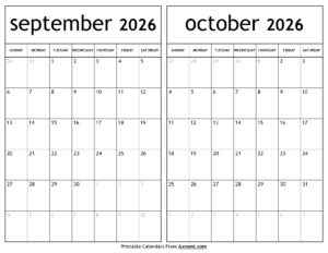 September October 2026 Calendar