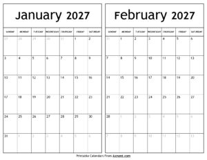 January February 2027 Calendar