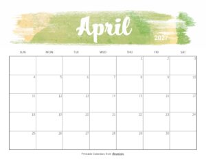 Cute April 2027 Calendar Printable