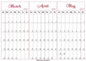 March April May 2027 Calendar