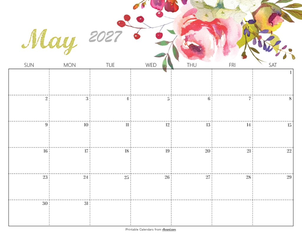 Cute May 2027 Calendar