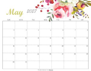 Cute May 2027 Calendar