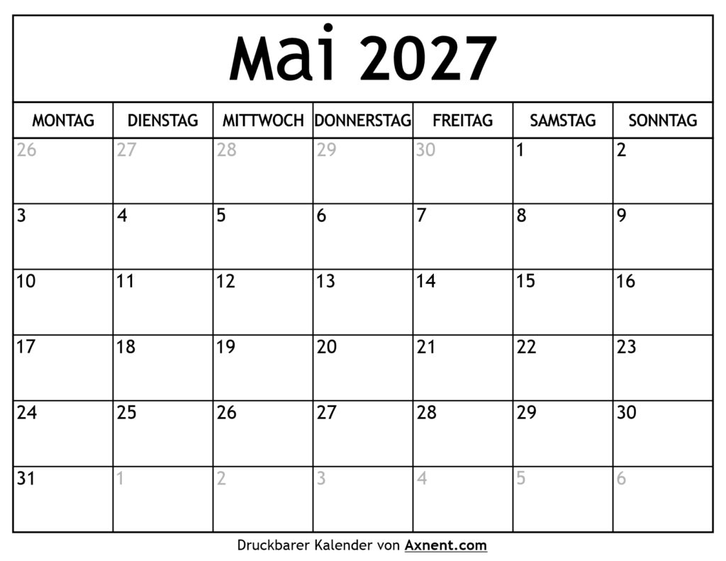 Kalender Mai 2027