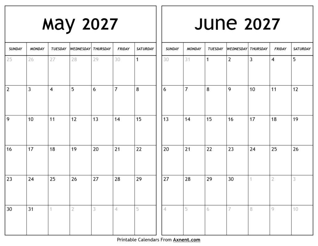 May June 2027 Calendar